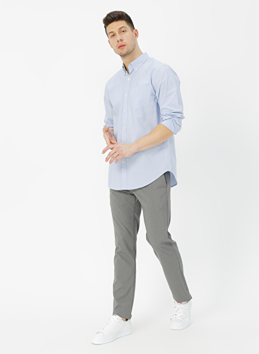 Smart 360 Flex Ultimate Chino   Gri Erkek Straight Fit Pantolon 84467-0009