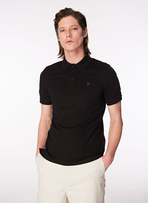 Fabrika Siyah Erkek Regular Fit Polo T-Shirt LEGOLAS Y