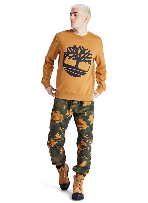 Timberland O Yaka  Regular Fit Baskılı Sarı Erkek Sweatshirt  -  TB0A2BJ8P571 YC Core TreeLogo Sweat