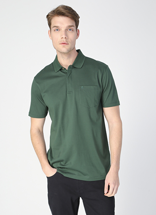 Pierre Cardin Polo Yaka Düz Yeşil Erkek Polo T-Shirt SAND