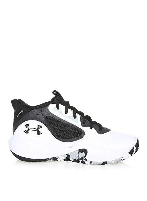 Under Armour UA GS Lockdown 6 Siyah - Beyaz Erkek Çocuk Basketbol Ayakkabısı 3025617-101