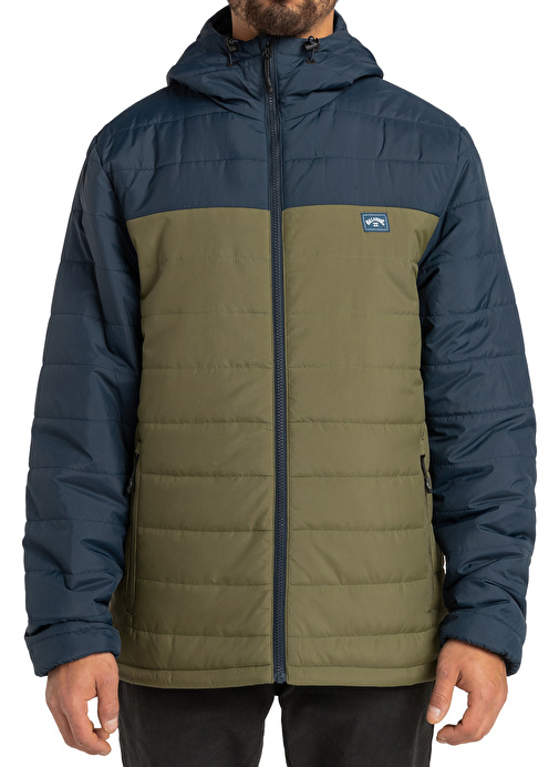 Billabong F1JK36 SURF CHECK PUFFER Çok Renkli Erkek Kapüşon Yaka Normal Kalıp Ceket