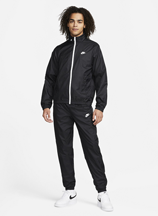 Nike Düz Siyah - Gri - Gümüş Erkek Eşofman Takımı DR3337-010 M CLUB LND WVN TRK SUIT