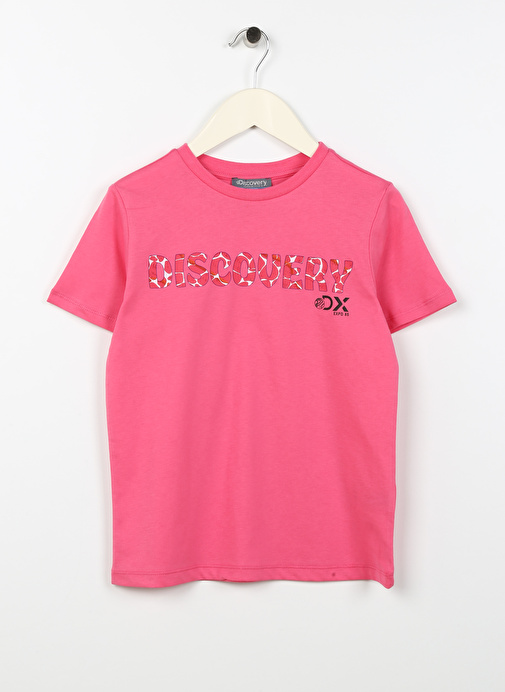 Discovery Expedition Pembe Kız Çocuk Bisiklet Yaka Kısa Kollu Baskılı T-Shirt HOLDEN GIRL