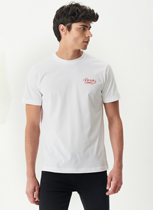 Riders By Lee Bisiklet Yaka  Regular Fit Beyaz Erkek  T-Shirt L222679-102