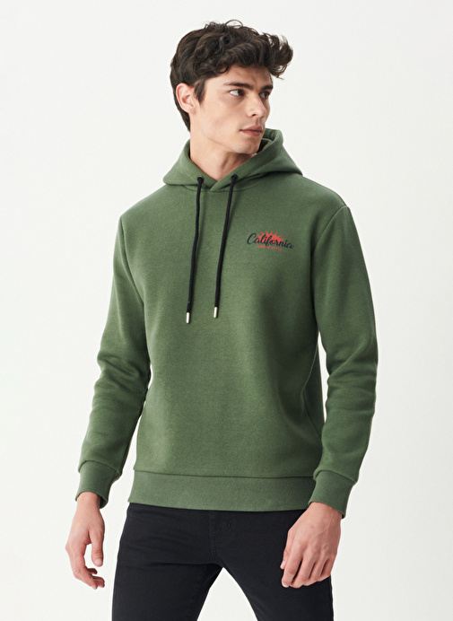 Riders By Lee Kapüşonlu Regular Fit Haki Erkek  Sweatshirt L222695-801