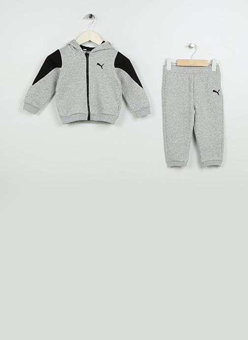 Puma Gri Erkek Çocuk Fermuarlı Uzun Kollu Eşofman Takımı 67148304 ESS Baby Jogger TR