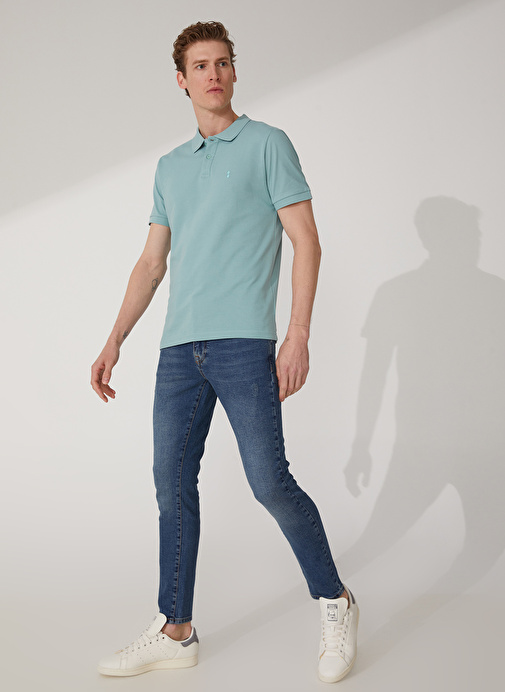 Pierre Cardin Normal Bel Normal Paça Slim Fit Mavi Erkek Denim Pantolon ARNIS