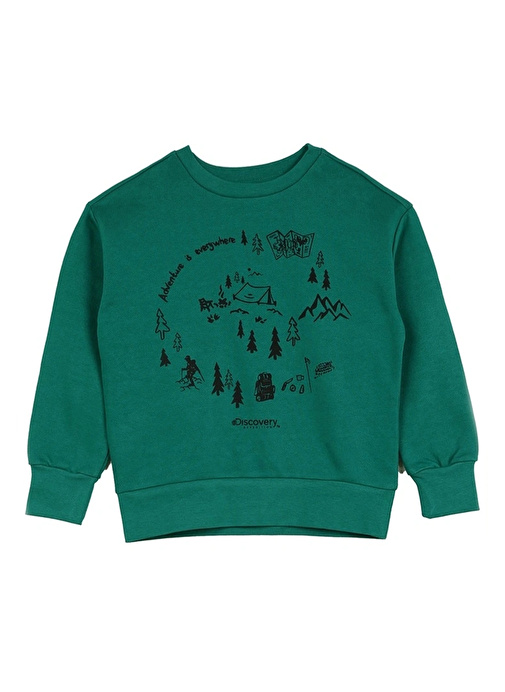 Discovery Expedition Yeşil Erkek Çocuk Bisiklet Yaka Oversize Sweatshirt D3WB-SWT15