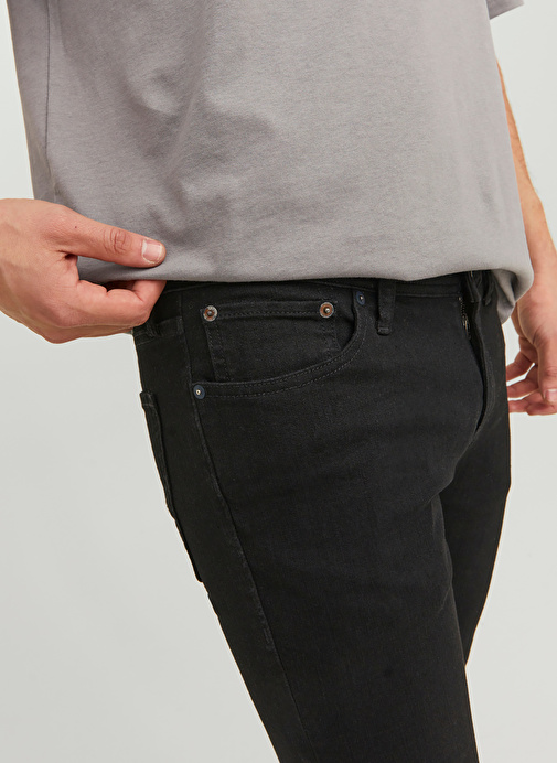 Jack & Jones JJILIAM JJORIGINAL MF 773 Siyah Erkek Düşük Bel Skinny Fit Denim Pantolon 12237365