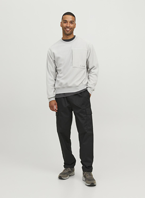 Jack & Jones Yuvarlak Yaka Beyaz Erkek Sweatshırt 12241523_JCOLAB SWEAT CREW NECK AW2