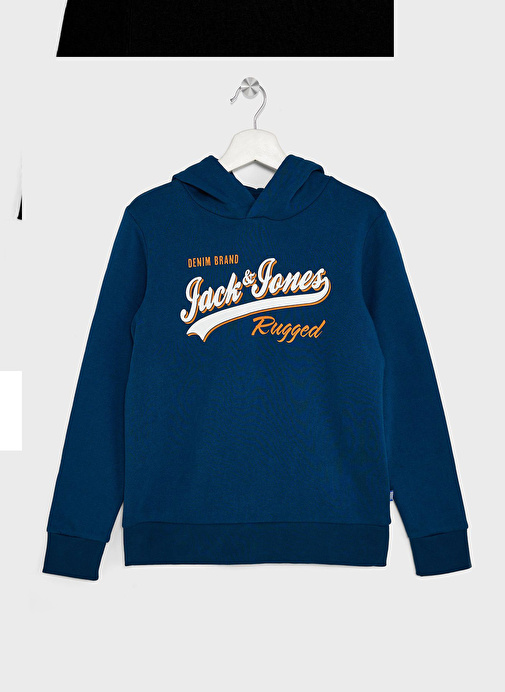 Jack & Jones Koyu Mavi Erkek Çocuk Sweatshirt JJELOGO SWEAT HOOD 2 COL 22/23 NOOS