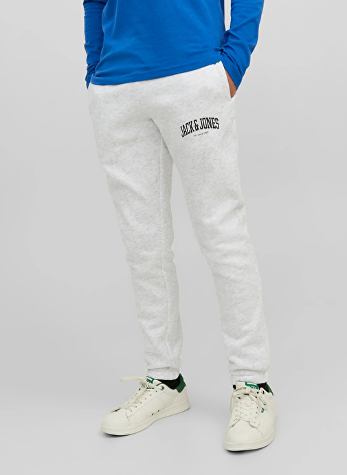 Jack & Jones Beyaz Erkek Çocuk Lastikli Uzun Lastikli Baskılı Eşofman Altı JPSTKANE JJJOSH SWEAT PANTS JNR