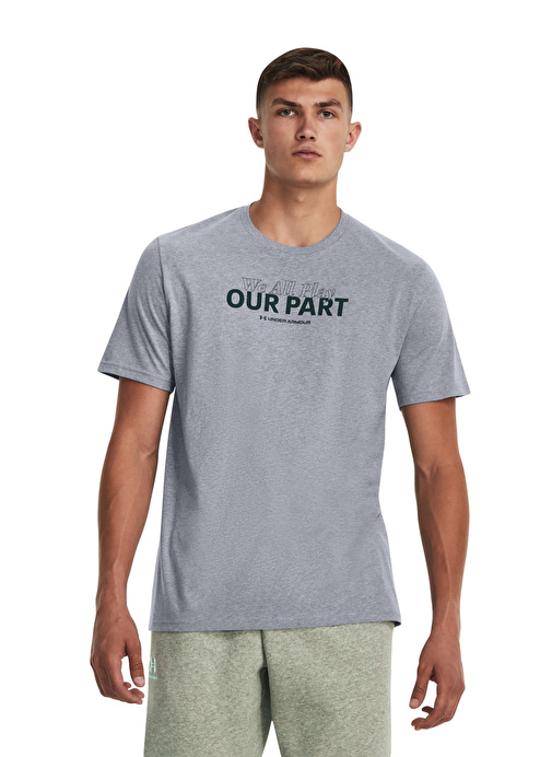 Under Armour Gri Erkek T-Shirt 1379545-035 UA WE ALL PLAY OUR PART