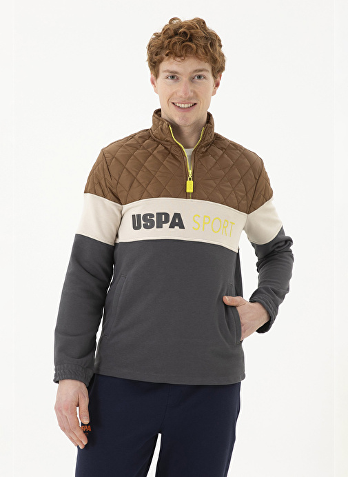 U.S. Polo Assn. Antrasit Erkek Dik Regular Fit Sweatshirt RC-DUYGA