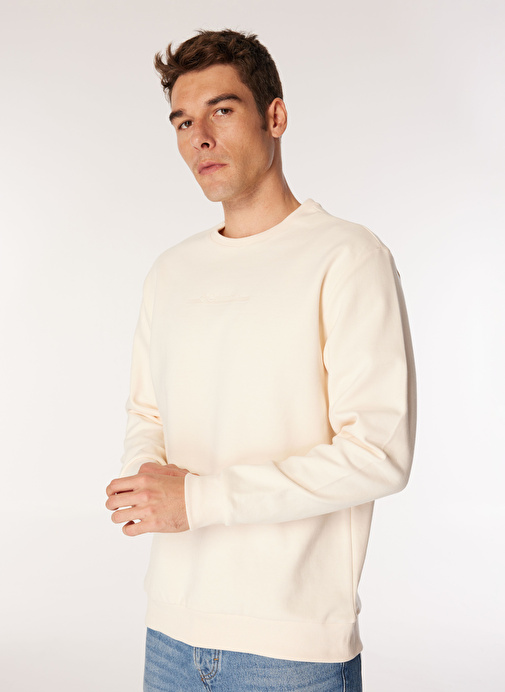 Columbia Krem CSC Basic BAR Split Crew Erkek Sweatshirt CS0274190_CS0274