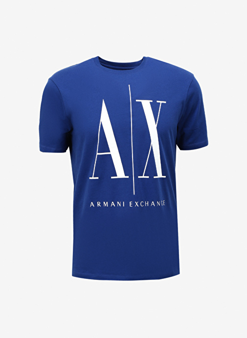 Armani Exchange Bisiklet Yaka Baskılı Lacivert Erkek T-Shirt 8NZTPA 15AE NEW ULTRAMARINE