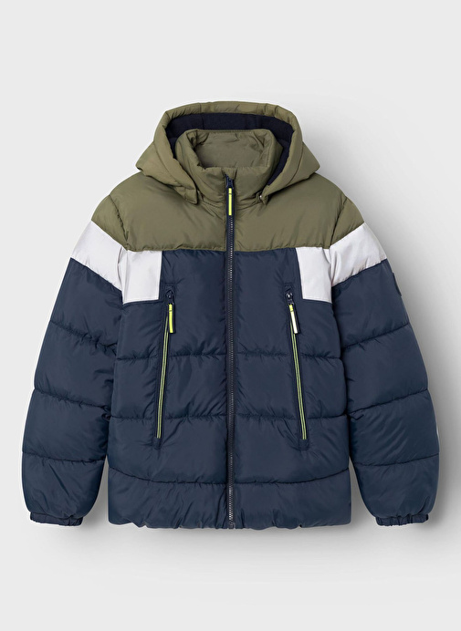 Name İt Lacivert Erkek Çocuk Mont NKMMONTEL PUFFER JACKET REFL. BLOCK