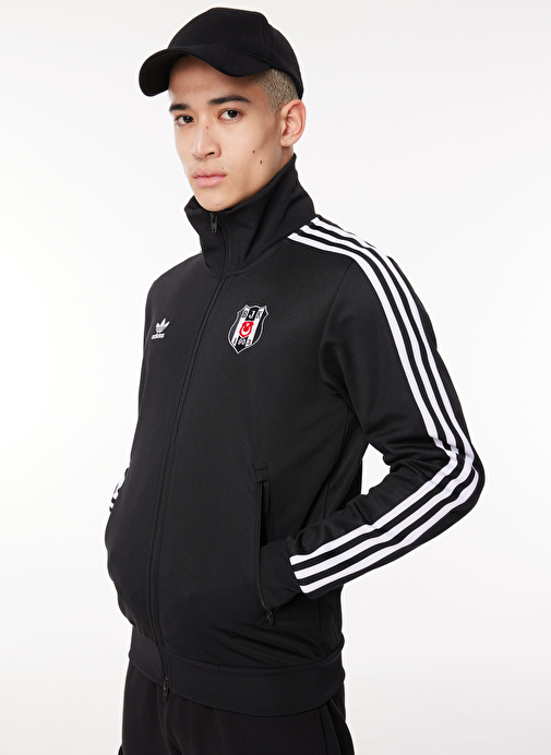 adidas IP1265-BJK OG BB TRACK TOP Siyah Erkek Dik Yaka  Normal Kalıp Zip Ceket