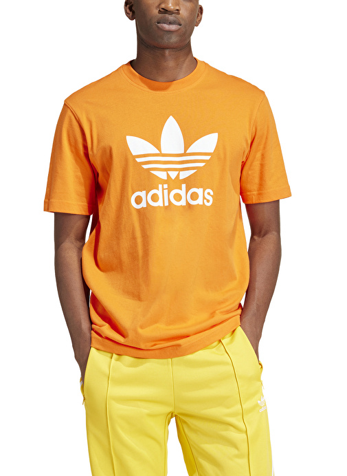 adidas IR8000 TREFOIL Turuncu Erkek Yuvarlak Yaka  Normal Kalıp  T-Shirt