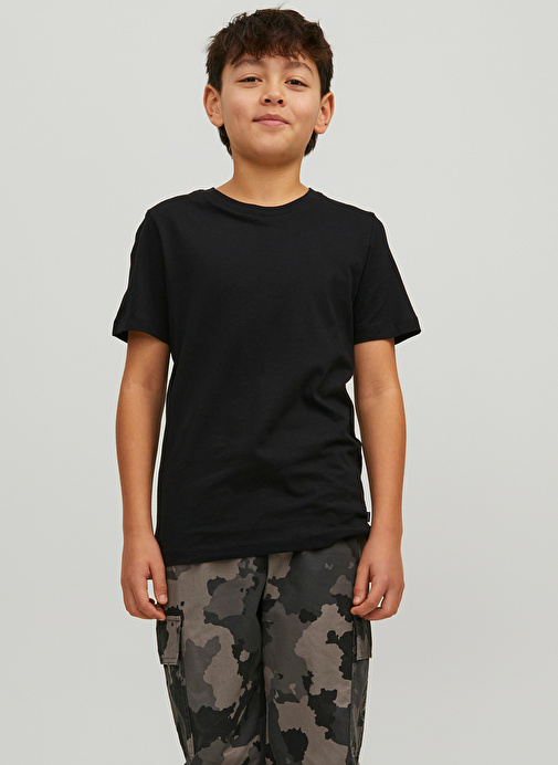 Jack & Jones Düz Siyah Erkek T-Shirt JJEORGANIC BASIC TEE SS O-NECK NOOS