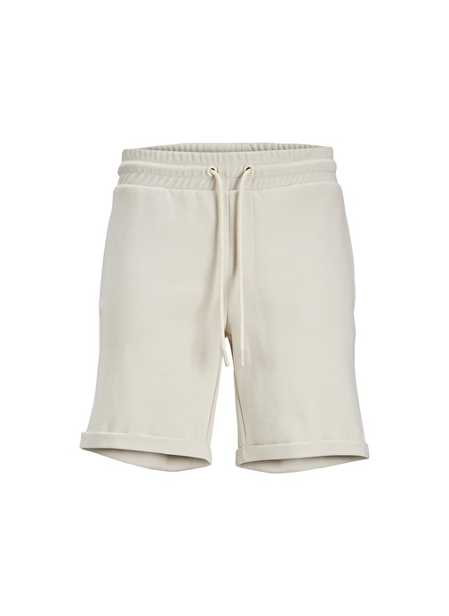 Jack & Jones Comfort Fit Krem Erkek Sweat Şort JPSTSMART SWEAT SHORTS AM