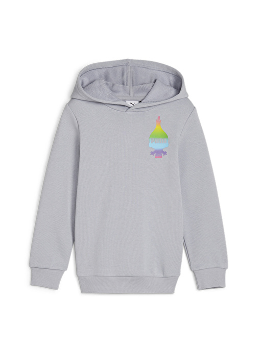 Puma Baskılı Erkek Gri Sweatshırt 62482663-PUMA X TROLLS Hoodie