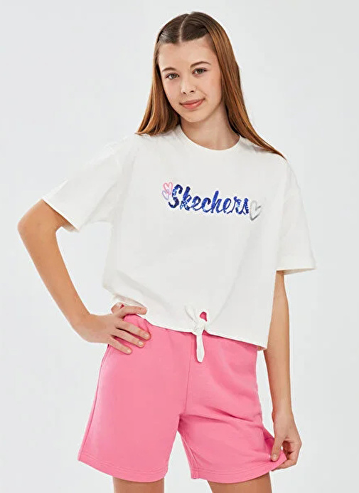 Skechers Kız Çocuk T-Shirt SK241045-102-Graphic Tee G Shrt Slv