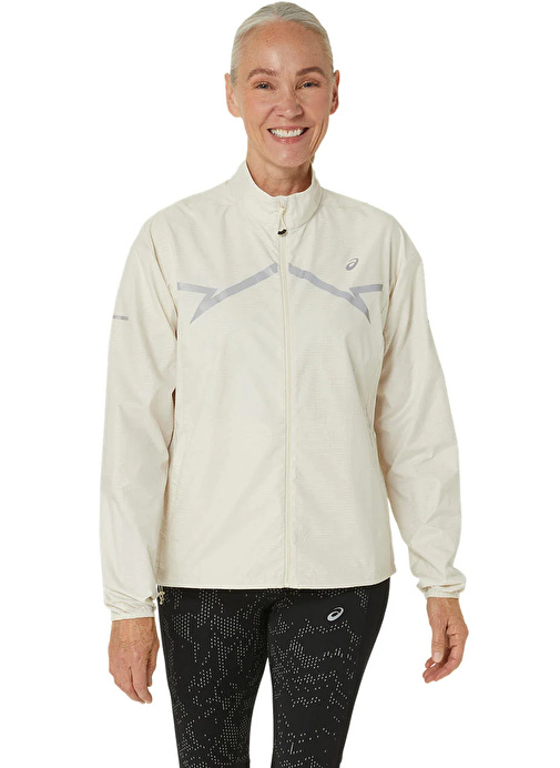 Asics 2012C862-200LITE-SHOW JACKET Bej Kadın Hakim Yaka   Regular Fit Desenli