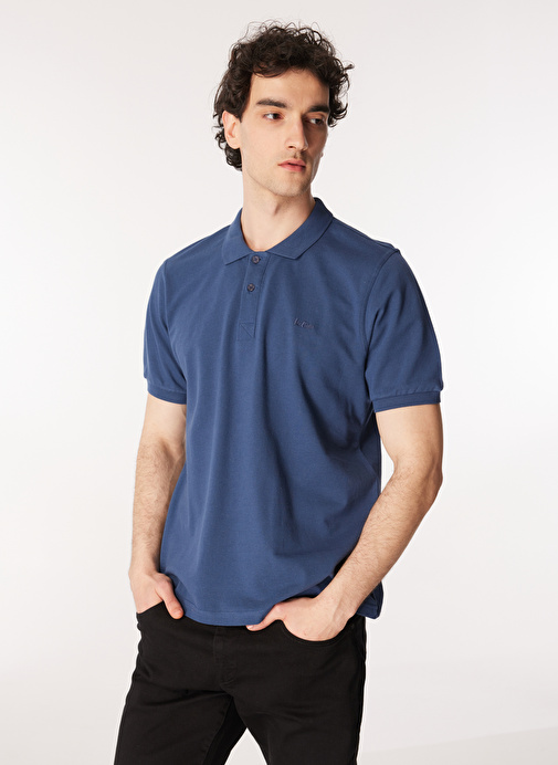 Lee Cooper İndigo Erkek Polo T-Shirt 242 LCM 242025 TWINS İNDİGO