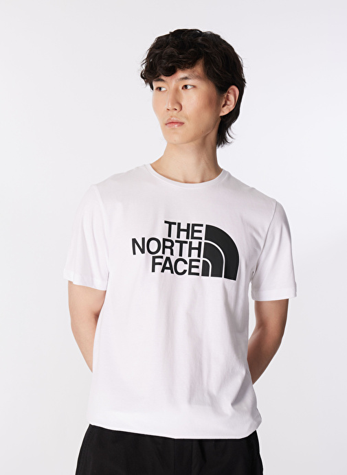 The North Face Beyaz Erkek Bisiklet Yaka  Standart Fit Baskılı T-Shirt NF0A8955FN41_M S/S HALF DOME TEE