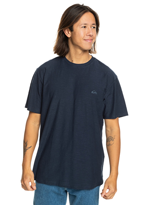 Quiksilver Lacivert Erkek O Yaka  Standart Fit Baskılı T-Shirt EQYKT04337_SLUB ROUNDNECK