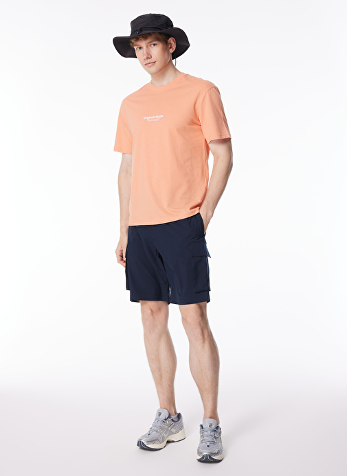 Jack & Jones Bisiklet Yaka Turuncu Erkek T-Shirt 12240121_JORVESTERBRO TEE SS CREW N