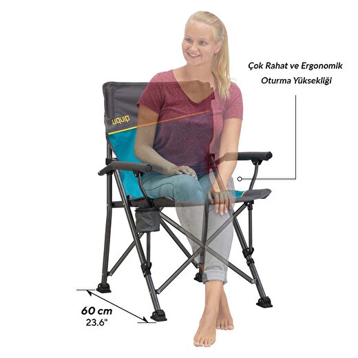 Uquip Roxy Yüksek Konforlu & Takviyeli Katlanır Kamp Sandalyesi 2