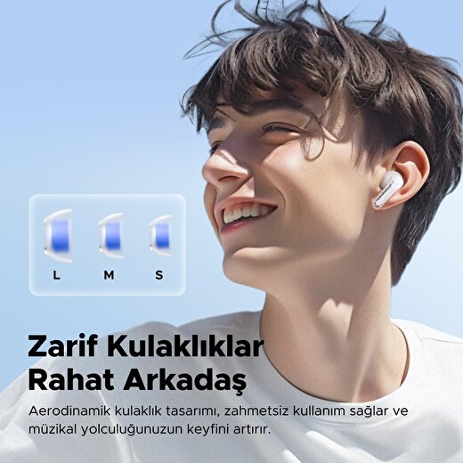 SoundPEATS Clear  Bluetooth Kablosuz 5.3, 40 Saat Oynatma Süresi, Çift Mikrofon, Bluetooth Kulaklık 2