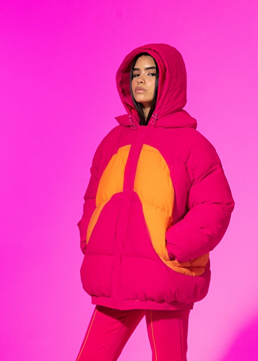 Cosmic Fuchsia Puffer Coat 3