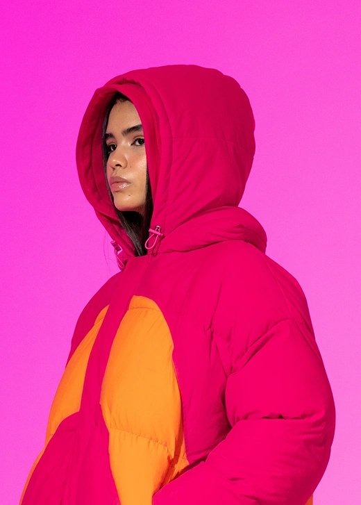 Cosmic Fuchsia Puffer Coat 2