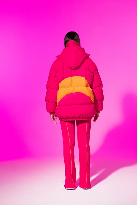 Cosmic Fuchsia Puffer Coat 4