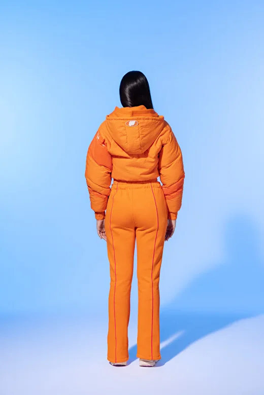 Glossy Y2K Orange Puffer Coat 4