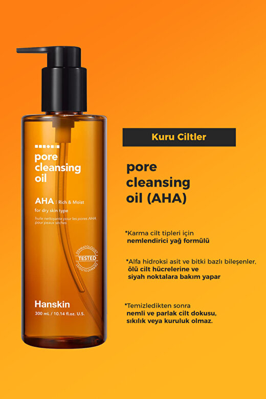 Pore Cleansing Oil Aha - Kuru Ciltler Için Gözenek Ve Makyaj Temizleme Yağı [ 300 ml ] 2