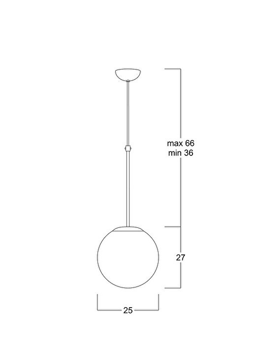 Küre Opal Cam Sarkıt 25 CM 2