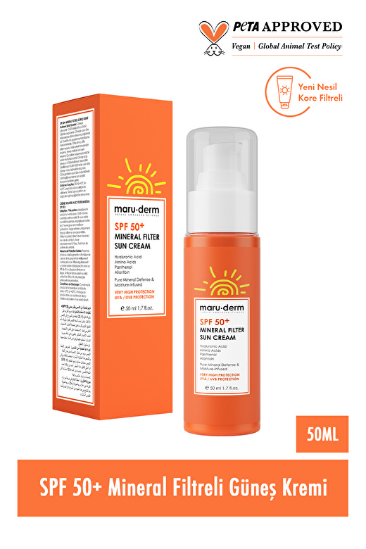 Maru.Derm Güneş Kremi | SPF 50+ %100 Mineral Filtre Güneş Kremi 50 ML 2