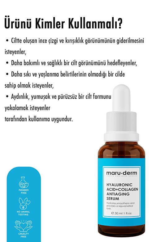 Maru.Derm Hyalüronik Asit & Kolajen Cilt Bakım Serumu 30 ml 3