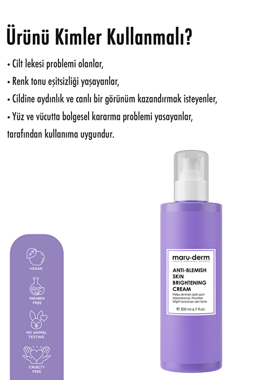 Maru.Derm Maruderm Leke Karşıtı Cilt Beyazlatıcı Bakım Kremi 200 ml 2