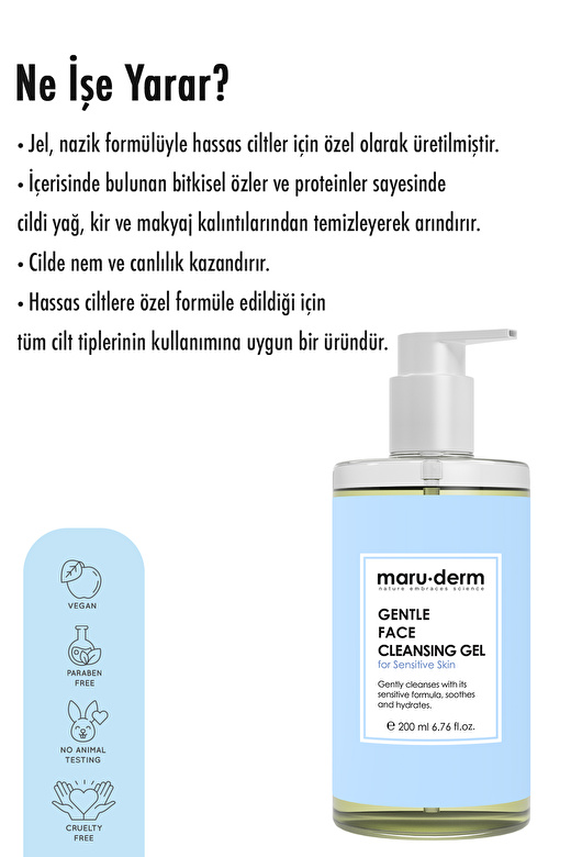 Maru.Derm Maruderm Hassas Ve Atopik Ciltler Için Yüz Temizleme Jeli 200 ml 4