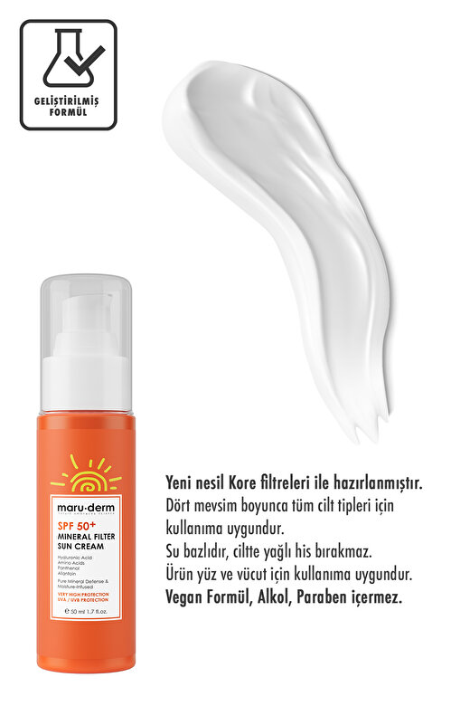 Maru.Derm Güneş Kremi | SPF 50+ %100 Mineral Filtre Güneş Kremi 50 ML 4