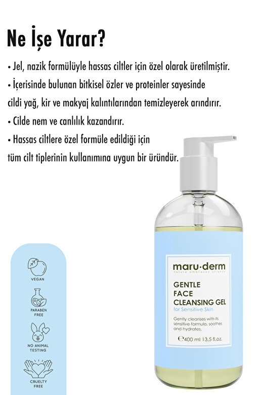 Maru.Derm Hassas Ve Atopik Ciltler Için Yüz Temizleme Jeli 400 ml 3