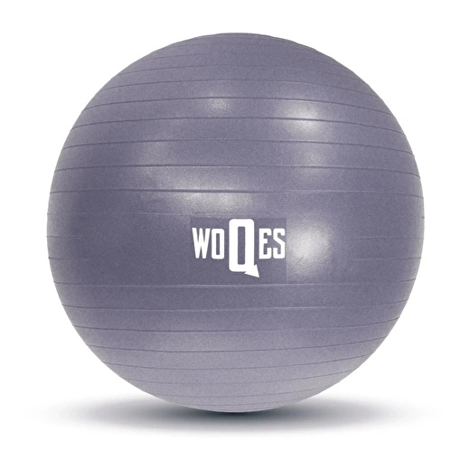 WOQES 65cm Pilates Topu Yüksek Kalite PVC Şişirme Pompası Hediyeli Gri 1