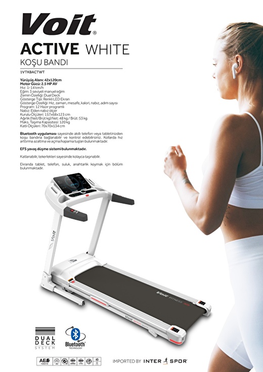  Voit Active White Koşu Bandı  2