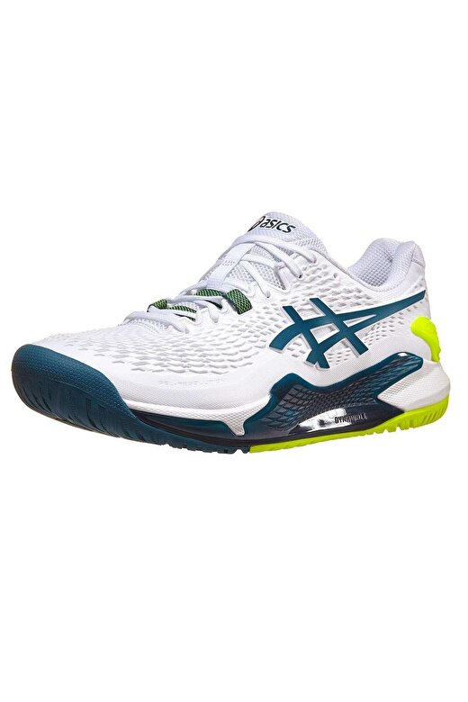 Asics Gel Resolution 9 Beyaz Yeşil Erkek Tenis Ayakkabısı 2